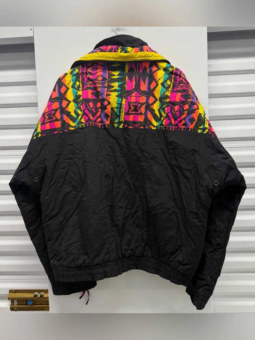 Vintage Black Neon Panel Men's Jacket by St. John’s Bay